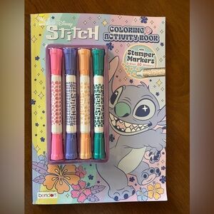 New! Disney Stitch Coloring Activity Book with 4 stamper Markers